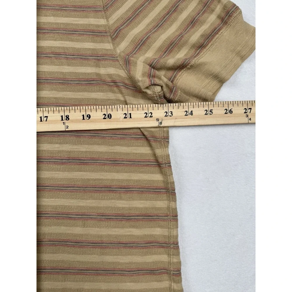 Polo Ralph Lauren Striped Henley T Shirt Tan XXL‎ Short Sleeve Cotton